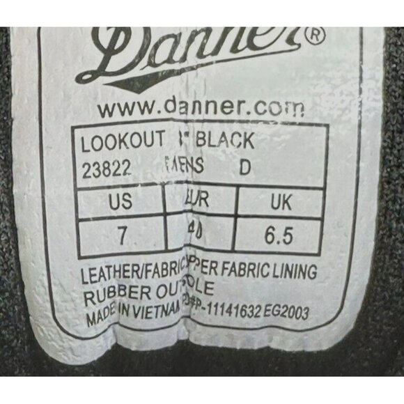 Danner Mens Tactical Lookout Boots Black Leather Lace Up Round Toe 7 D New - Picture 6 of 15